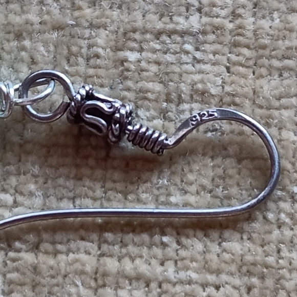 Silver Hook Sea Foam Green Earrings - Picture 3 of 5